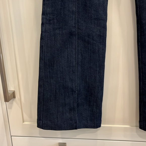 NWOT Cinq a Sept high waisted wide leg 4 pocket darker blue denim jeans - Picture 6 of 14